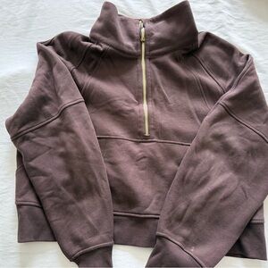 lululemon athletica Espresso Brown Scuba Quarter-Zip Sweatshirt